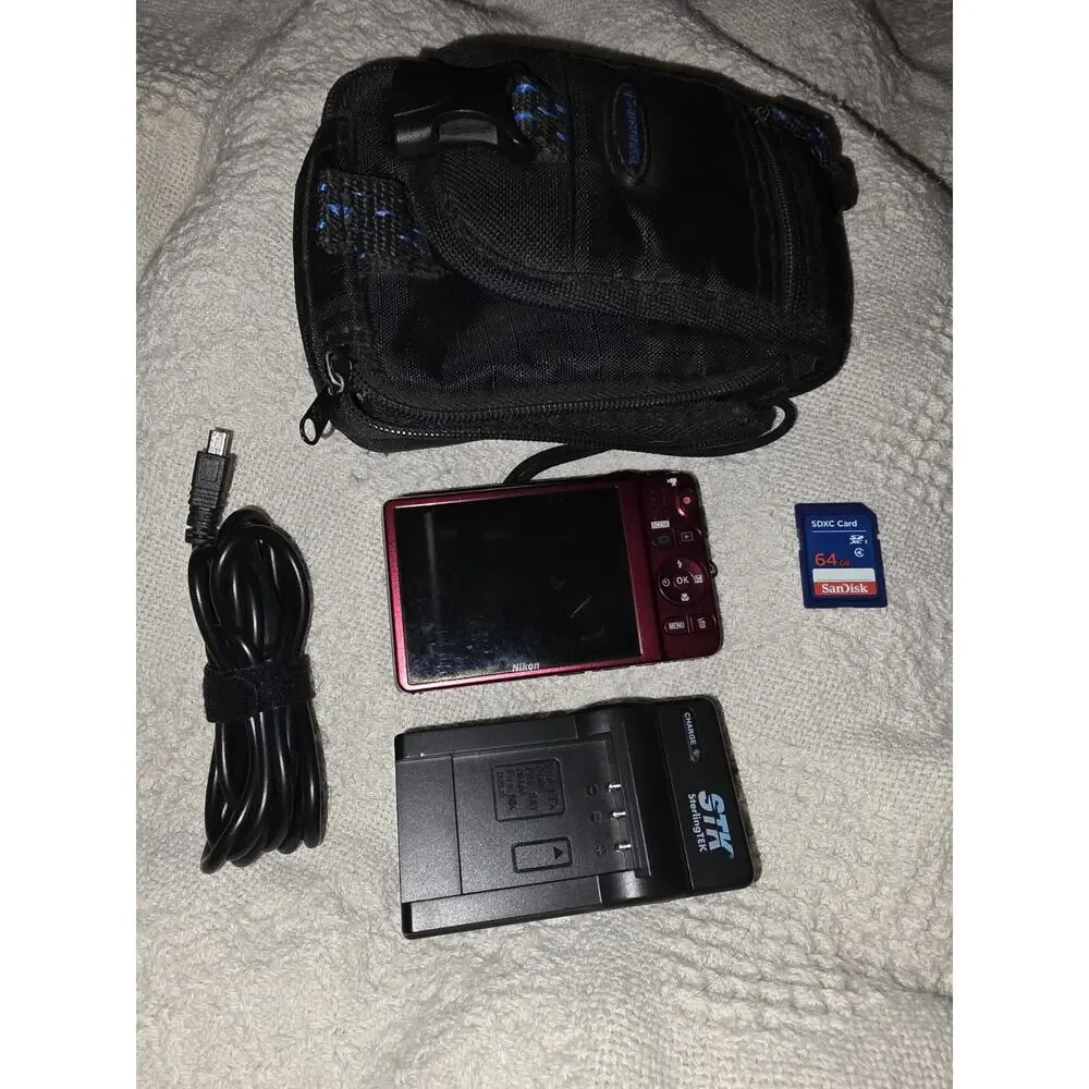 Nikon COOLPIX S6500 Red Compact Digital Camera 12x Zoom 16MP HDMI Tested Works